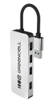 Green Cell USB hub 4 porty / USB hub / 4x USB-A 3.0 / 5 Gbps / hliníkové pouzdro (HUB-GC-A4A)