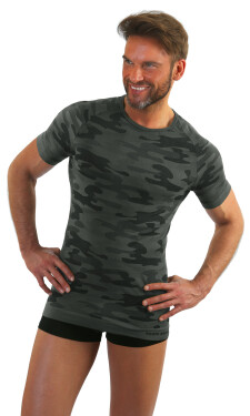 Sesto Senso Man Camouflage Funkční košile krátkým rukávem Graphite