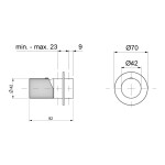 SAPHO - ULTRATAP podomítková sprchová baterie, 1 výstup, zlato mat UT041TG