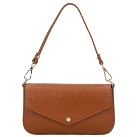 Luxusní dámská kožená kabelka na rameno Zinta, koňaková