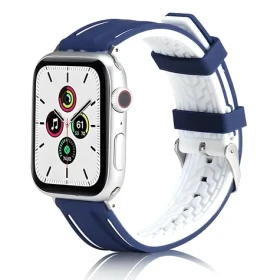 Beline Solid Silicone tmavě modro-bílý / Pásek pro Apple Watch / 42/44/45/49 mm