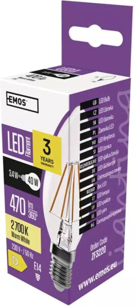 Emos Zf3220 Led Filament 3,4W E14