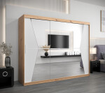 Šatní skříň Abi Ma Barva korpusu: Bílá, Rozměry: 250 cm, Dveře: Bílá