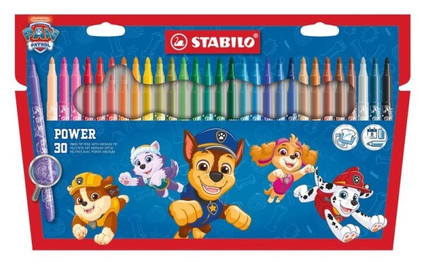 Vláknový fix - STABILO power PAW Patrol - 30 ks sada - s potiskem PAW Patrol