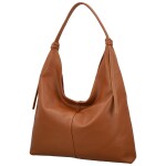 Trendy dámská kožená kabelka na rameno Anestis, koňaková