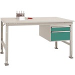 Manuflex LD1113.6011 ESD ESD pracovní stůl UNIDESK s kaučuk deska, rezedově zelená RAL 6011, Šxhxv = 2000 x 800 x 720-73