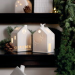 Räder Porcelánový svícen domeček Peace, bílá barva, porcelán
