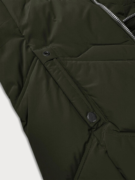 Dámská zimní plus size bunda v khaki barvě s kapucí S'west (B8300-11) odstíny zelené 54