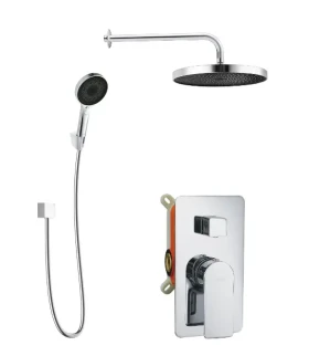 Kielle Sprchový set s baterií pod omítku, pro 2 spotřebiče, s příslušenstvím EcoSpare a tělesem, chrom 20618SP40
