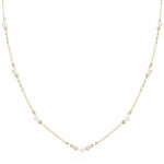 LUNICA Stříbrný perlový náhrdelník GOLD 1009