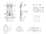 GEBERIT - Duofix Set předstěnové instalace, klozetu Oudee a sedátka softclose, tlačítko Sigma01, černá SANI11CA5107