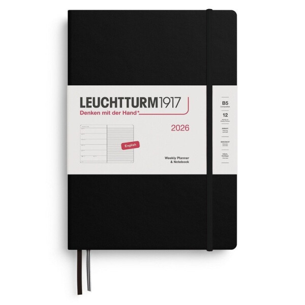 Weekly Planner & Notebook 2026 Composition (B5) Black