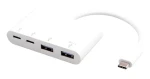 ESTUFF USB-C Hub bílá / 2 x USB 3.2 Type-A / 2 x USB-C / 4 porty (ES625002)