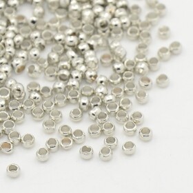 Zamačkávací rokajl - 2,0 mm x 1,2 mm - platinový - 1 g