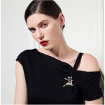Vánoční brož Swarovski Elements Rudolf 2 - vánoční sob, Zlatá