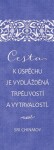 Plechová cedulka &quot;Cesta k úspěchu je vydlážděná trpělivostí a vytrvalostí&quot; - Sri Chinmoy