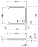 DURAVIT - D-Code Sprchová vanička 100x90 cm, alpská bílá 720107000000000