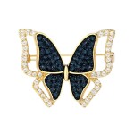 Luxusní brož se zirkony Crystal Butterfly Gold - motýl, Zlatá