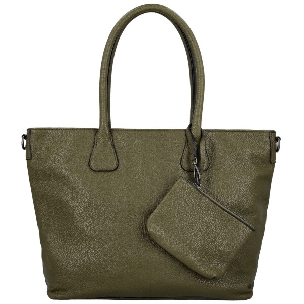 Trendy dámská koženková kabelka na rameno Ceyla, tmavě zelená