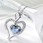 Náhrdelník Swarovski Elements True Love světle modrý - srdíčko, Světle modrá 42 cm + 5 cm (prodloužení)