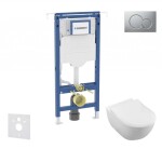 GEBERIT - Duofix Set předstěnové instalace, klozetu a sedátka Villeroy Boch, tlačítka Sigma01, DirectFlush, SoftClose, CeramicPlus, matný chrom SANI11CK2100