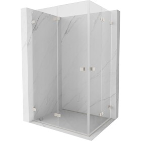 MEXEN/S - Lunar-F Duo sprchový kout skládací dveře 100 x 90, transparent, nikl kartáčovaný 836-100L-090P-97-00