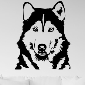 Samolepka Husky Barva: černá, Velikost: 100 x 81 cm