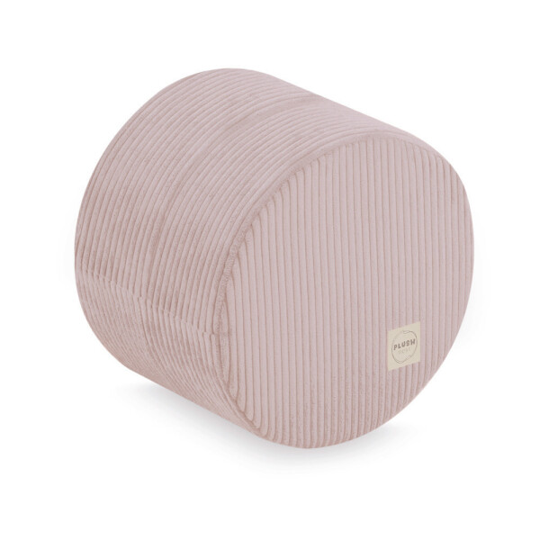PLUSH NEST PLUSH NEST Podlahový puf kulatý Prémiový manšestr světle růžový Ø 40 × 30 cm