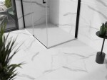 MEXEN/S - Stone+ obdélníková sprchová vanička 140 x 100, bílá, mřížka bílá 44101014-W