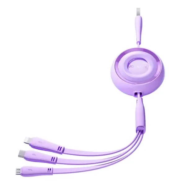 Joyroom S-A40 Nabíjecí kabel 3v1 USB-A (M) - USB-C + MicroUSB + Lightning (M) 3.5A 1m fialová (S-A40 Purple)