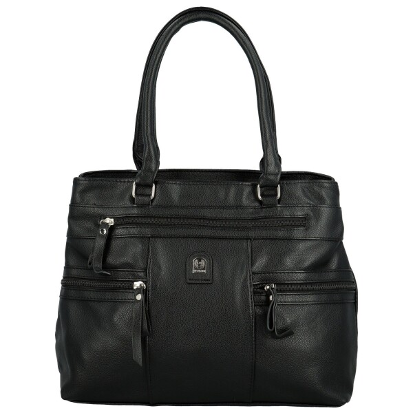 Trendy dámská koženková kabelka na rameno Asila, černá