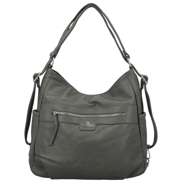 Stylový dámský koženkový kabelko-batoh Coveri Gael, šedý