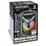 Bontempi Bezdrátový reproduktor s mikrofonem a RGB osvětlením 12,5x12,5x18 cm, Bontempi, W061247