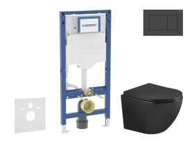 GEBERIT - Duofix Set předstěnové instalace, klozetu Oudee a sedátka softclose, tlačítko Sigma20, matná černá/černá SANI11CA5503