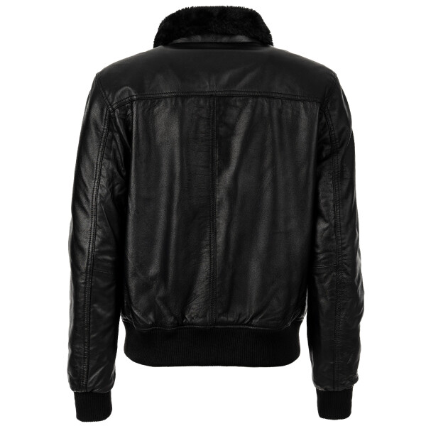 Pánská Kožená Bunda Street Fur Brixton Černá Velikost:
