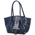 Luxusní dámská koženková kabelka na rameno Moiry, tmavě modrá