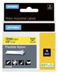 Dymo Rhino páska 12mm x 3,5m černá na žluté / Páska do štítkovače / Nylon / Voděodolná / UV odolná (18490)