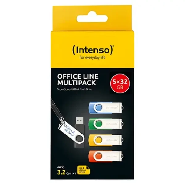 Intenso Office Line 32GB vícebarevná, multipack 5 ks / Flash disk / USB 3.2 Gen 1 / USB-A (3543585)