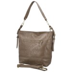 Módní dámská kožená kabelka na rameno Selin, taupe