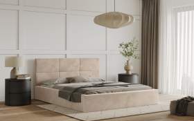 FRONTI Postel TIVOLI 160x200 béžová s úložným prostorem