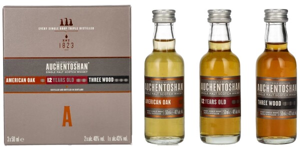 Auchentoshan Gift Collection Whisky 3x0,05L (American Oak + 12yo + Three Wood) - Dárkové balení