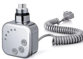 HOPA - Topná tyč BURGH s termostatem a časovačem - Barva topné tyče - Chrom, Typ připojení - Kroucený kabel, Výkon topné tyče - 800 W RDOHT280002