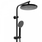 Erga Dubaj, sprchový set s baterií a hlavovou sprchou 23 cm, černá matná, ERG-YKA-BP.DUBAJ23-BLK