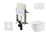 Kielle - Genesis New Set předstěnové instalace, klozetu Oudee, Vortex Rimless+, sedátka softclose a tlačítka Gemini New III, lesklá bílá 30528SZ70