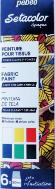 Barvy na textil Pébéo Setacolor Opaque sada 6 x 20 ml