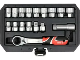 YATO YT-38653 / Sada nástrčných drážkovacích ořechů 3/8"1/2" s golou 17ks (YT-38653)