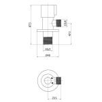 INVENA - Ventil rohový z nerezové oceli s keramickou hlavicí 1/2x3/8" modrý; ZW-47-N10-J