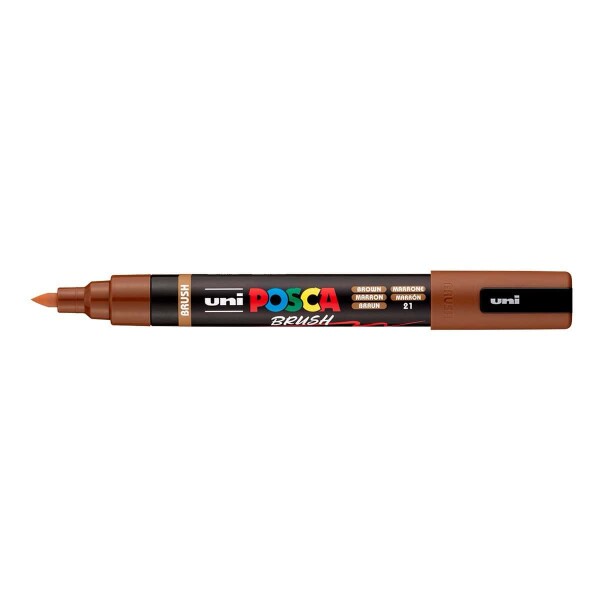 Uni Posca PC-5BR 1-4 mm štětcový hrot hnědý 21