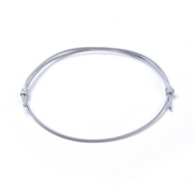 Šňůrkové náramky - různá provedení - ∅ 5 ~ 8 cm - 1 ks Barva: Šedá