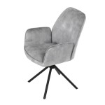 Židle jídelní a konferenční, stříbrná látka v dekoru žíhaného sametu, kovové černé nohy